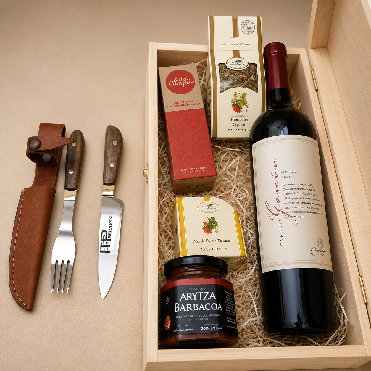 IT Patagonia Caja para asados y cubiertos con logo