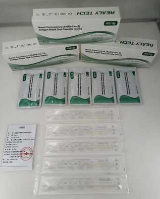 PRUEBA DE ANTÍGENO COVID 19 CAJA C/ 5 PIEZAS REALY TECH (HISOPO) KIT 5 PRUEBAS PRUEBA DE ANTÍGENO COVID 19 CAJA C/ 5 PIEZAS REALY TECH (HISOPO) KIT 5 PRUEBAS