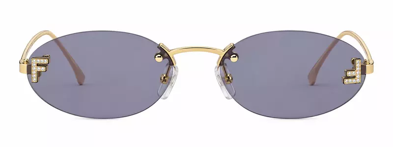Fendi First Crystal Occhiali da sole Sfilata - Color: Black