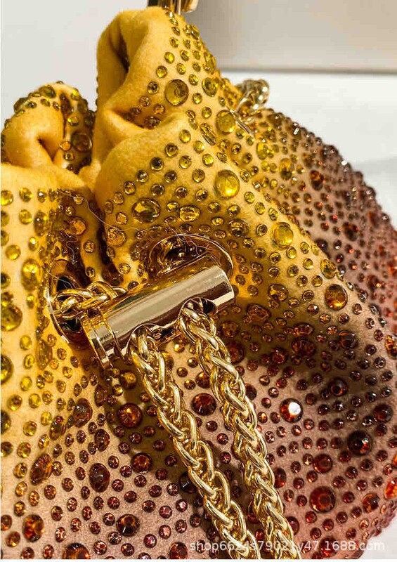 GRADIENT SHINY BUCKET BAG RAINBOW COLOUR