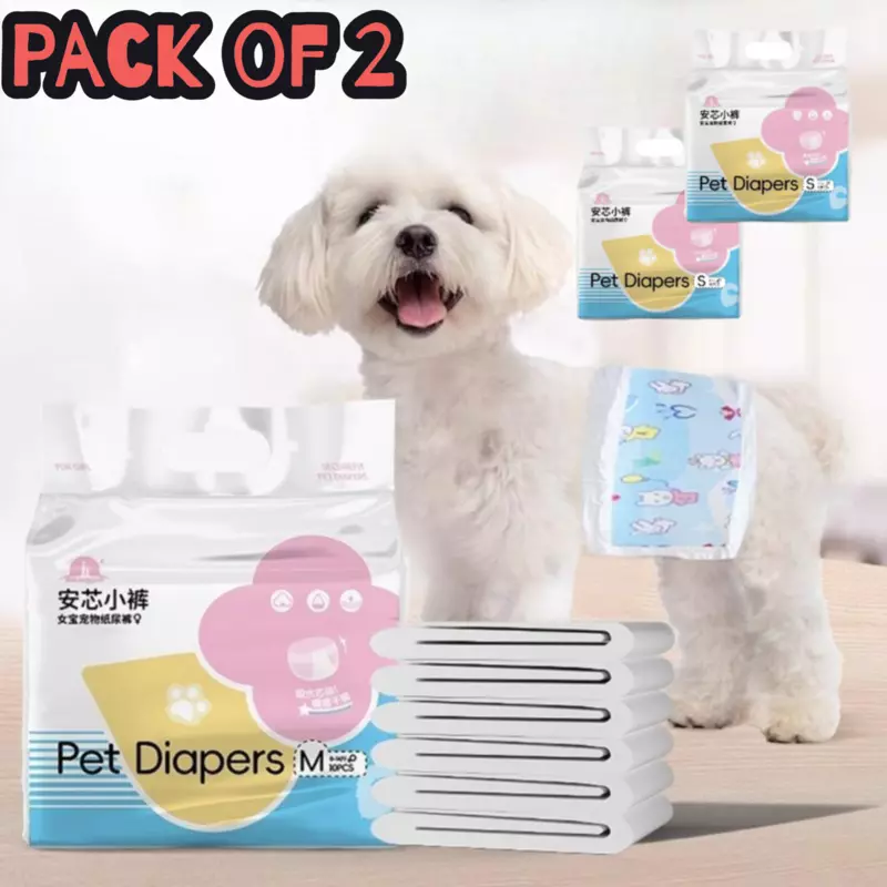Pack of Female Disposable Dog Diapers – Ultra Absorbent Leak-Proof Pet Diapers