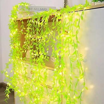 Amazkart Artificial Leaf Curtain LED String Light