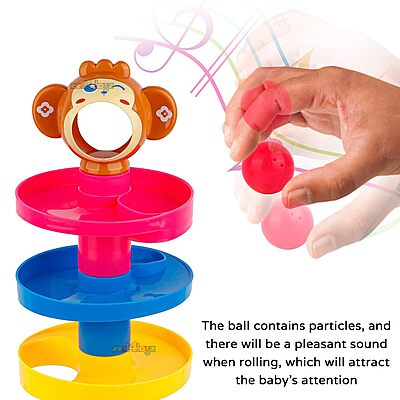 Amazkart 5 Layer Ball Drop and Roll Swirling Tower Set, Pile Tower Puzzle Toy - Multicolor