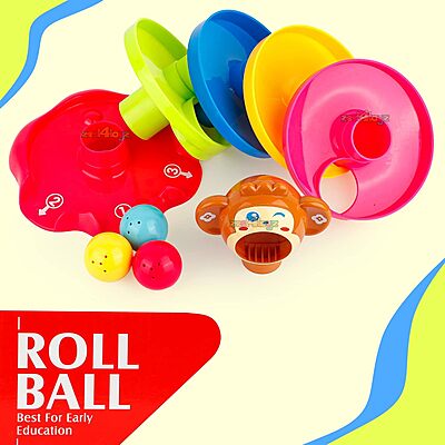 Amazkart 5 Layer Ball Drop and Roll Swirling Tower Set, Pile Tower Puzzle Toy - Multicolor