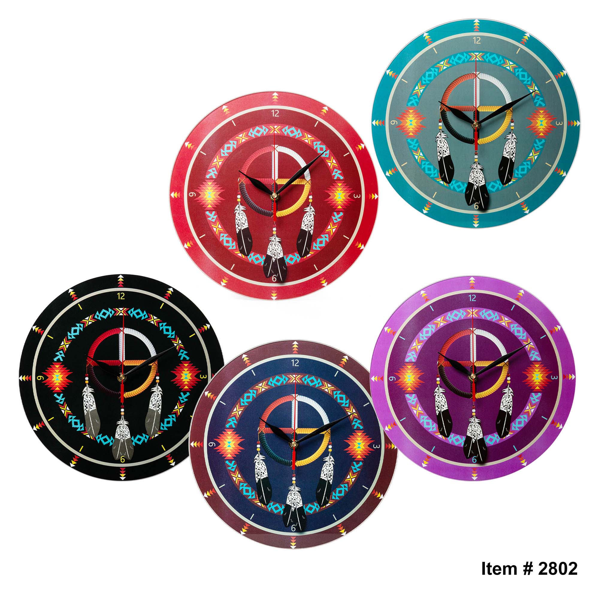 Wall Clock - Medicine Wheel Design [2802]