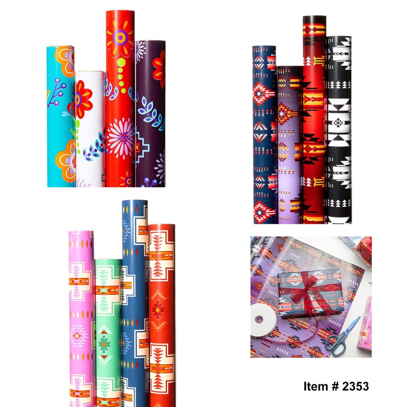 Native Wrapping Paper Roll medicine wheel (2353) [12/display]