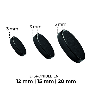 Iman Redondo Negro 12 Mm x 3 Mm Paquete x 100 unidades Iman Redondo Negro 12 Mm x 3 Mm Paquete x 100 unidades