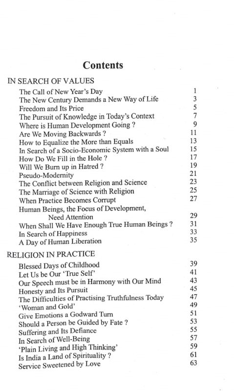 In Search of Spiritual Values In Search of Spiritual Values