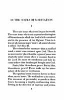 In the Hours of Meditation In the Hours of Meditation