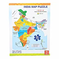 India Map Puzzle, 48 cm x 37 cm, 100 Pieces, Educational Toy for Ages 4 and Above