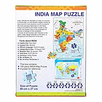 India Map Puzzle, 48 cm x 37 cm, 100 Pieces, Educational Toy for Ages 4 and Above
