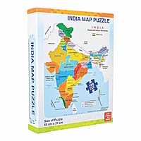 India Map Puzzle, 48 cm x 37 cm, 100 Pieces, Educational Toy for Ages 4 and Above