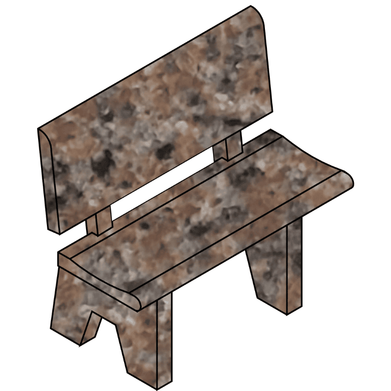 48"x18"x30" - PARK BENCH, P5 - INDIA PINK
