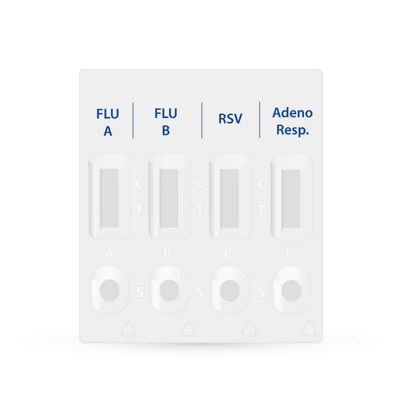 Prueba para la detección cualitativa de antígenos de Influenza tipo A y B, del Virus respiratorio Sincitial y de Adenovirus - Kit de 20 pruebas - Certest