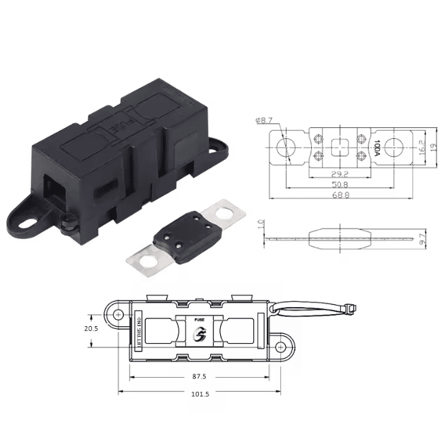 Tan 4x4 40A Heavy-Duty Inline Fuse Holder | Splash-Proof Protection