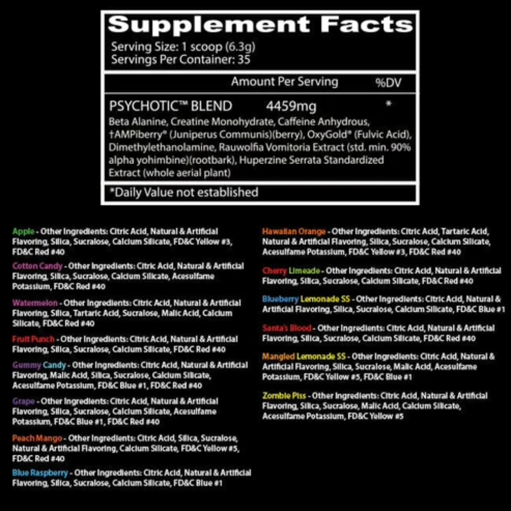 Insane Labz Psychotic Pre-Workout 35 servings | طاقة المهرج الاحمر