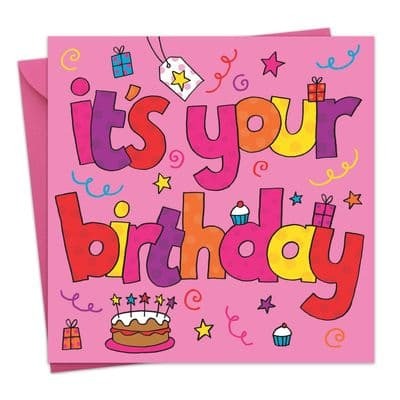 It's Your Birthday Bubblicious Card - Pink