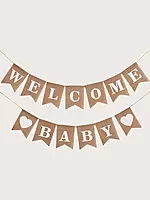 Welcome Baby Burlap Banner