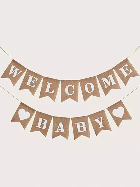 Welcome Baby Burlap Banner