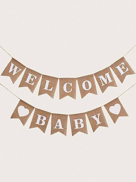 Welcome Baby Burlap Banner