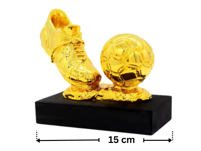 Golden Boot Award Gold Plated Football Trophy 15cm