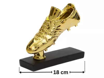 Golden Boot Award Gold Plated Football Trophy 18cm