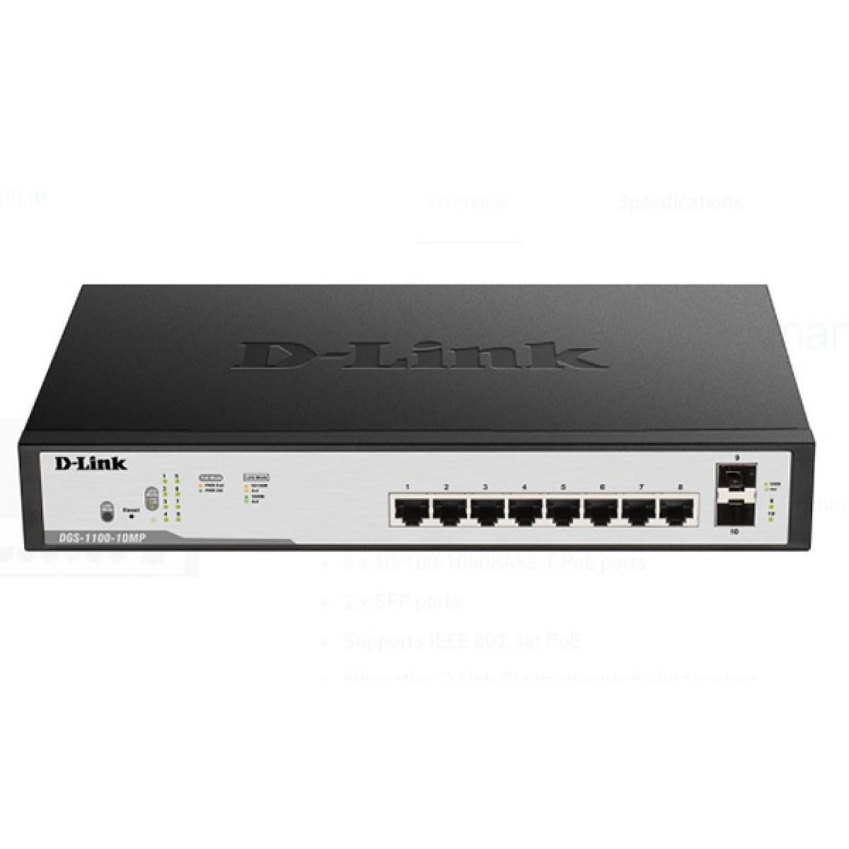 D-Link DGS-F1100-10PS-E Smart Managed Switch � 8-Port Gigabit PoE
