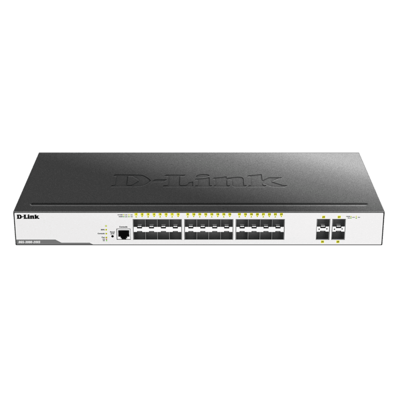 D-Link DGS-3000-28XS Managed Gigabit Switch � 8 Ports + 20 SFP Uplinks