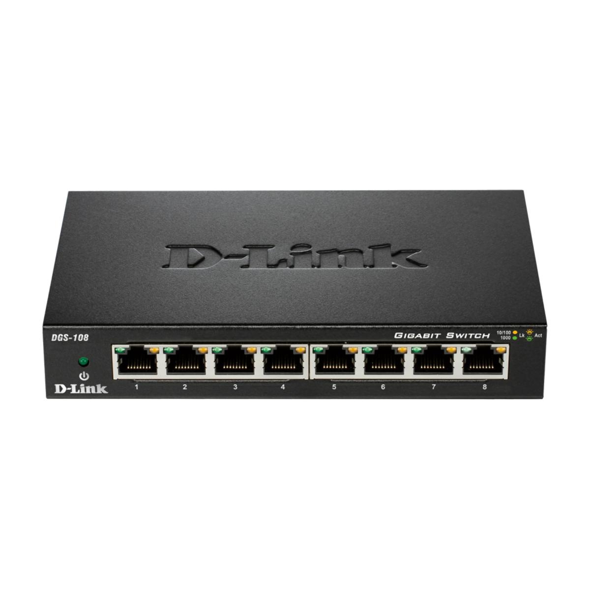D-Link DGS-108 8-Port Gigabit Unmanaged Switch � Desktop Networking