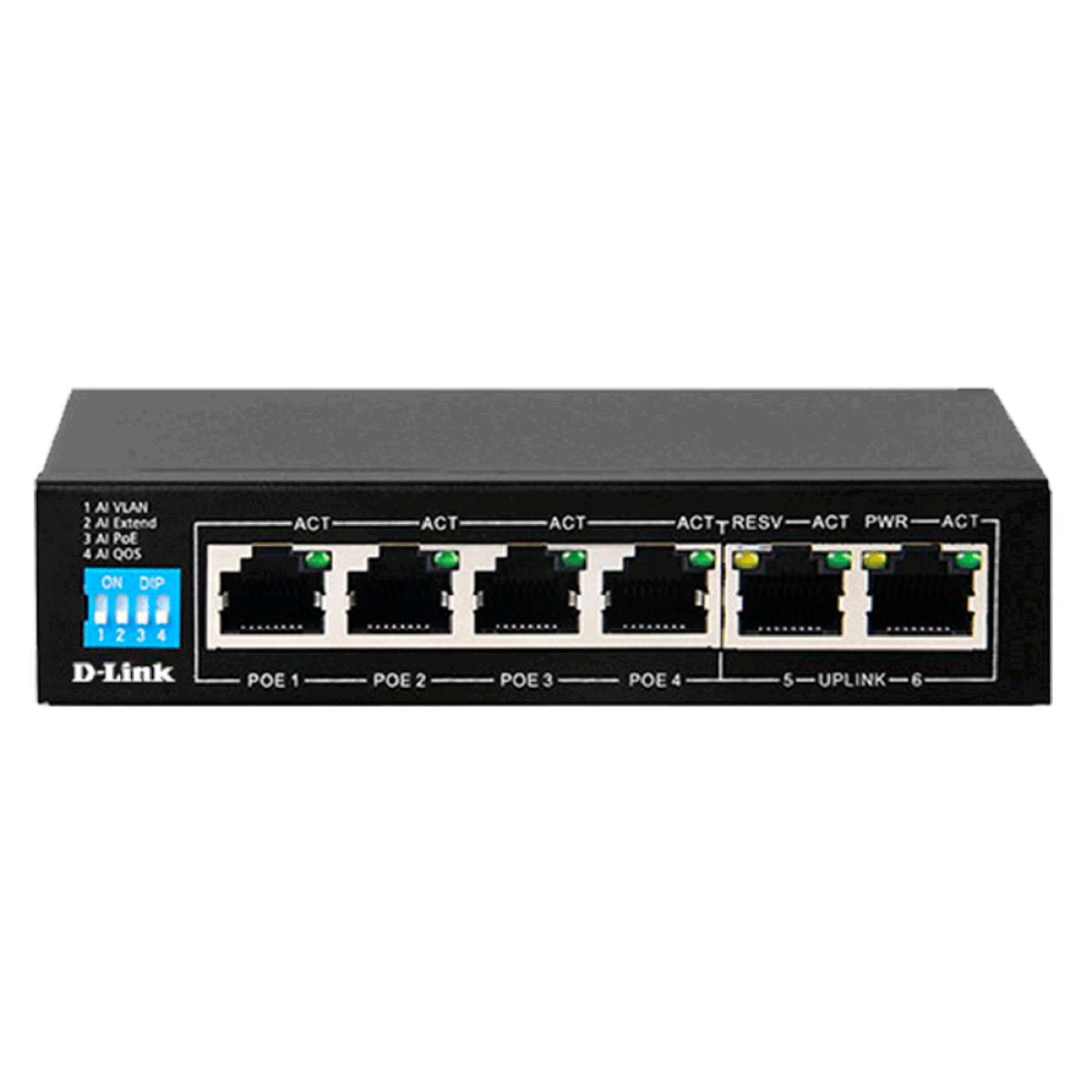D-Link DES-F1006P-E/B 6-Port PoE Switch � 10/100 with UK Plug