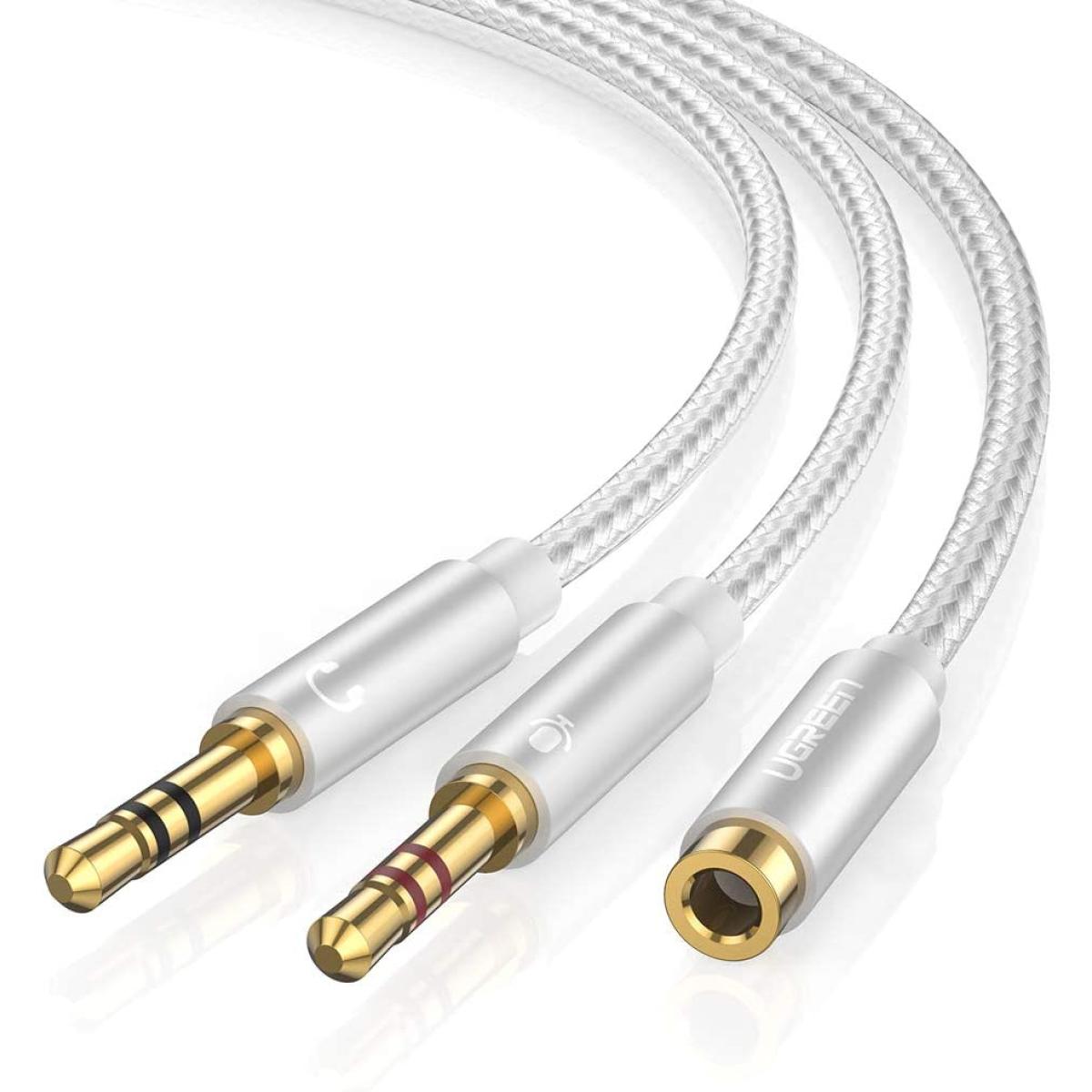 Ugreen AV140 3.5mm Headphone Audio Splitter Cable - White