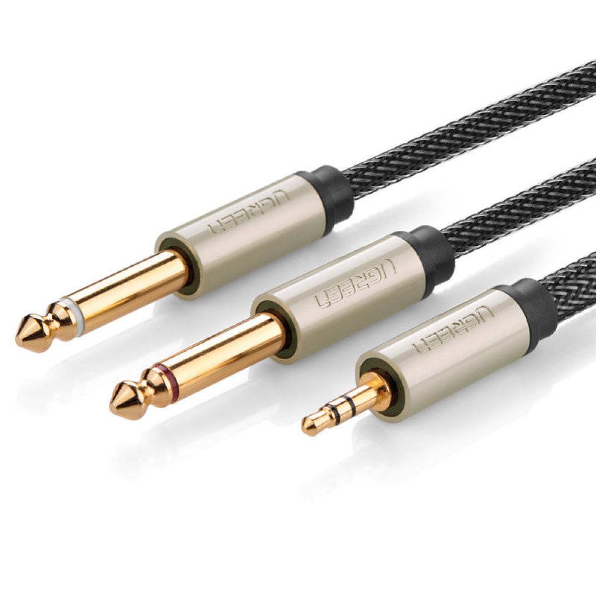 Ugreen AV126 3.5mm TRS to Dual 6.35mm TS Audio Cable 3M - Gray