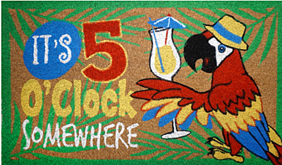 It's 5 O'clock Summer Coir Doormat