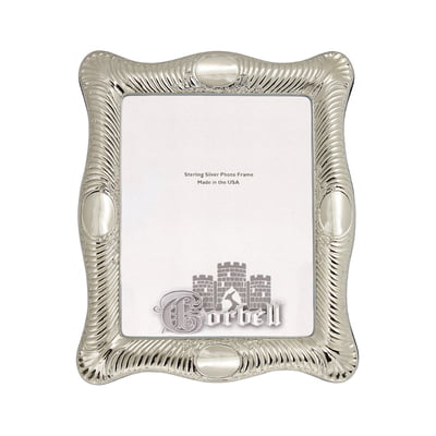 Sterling Mirror 8" x 10" Buckingham  Design Velvet Back Sterling Mirror 8" x 10" Buckingham  Design Velvet Back