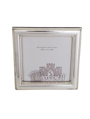 Sterling Silver Frame Beaded with Wood Back 5 x 5.. Sterling Silver Frame Beaded with Wood Back 5 x 5..