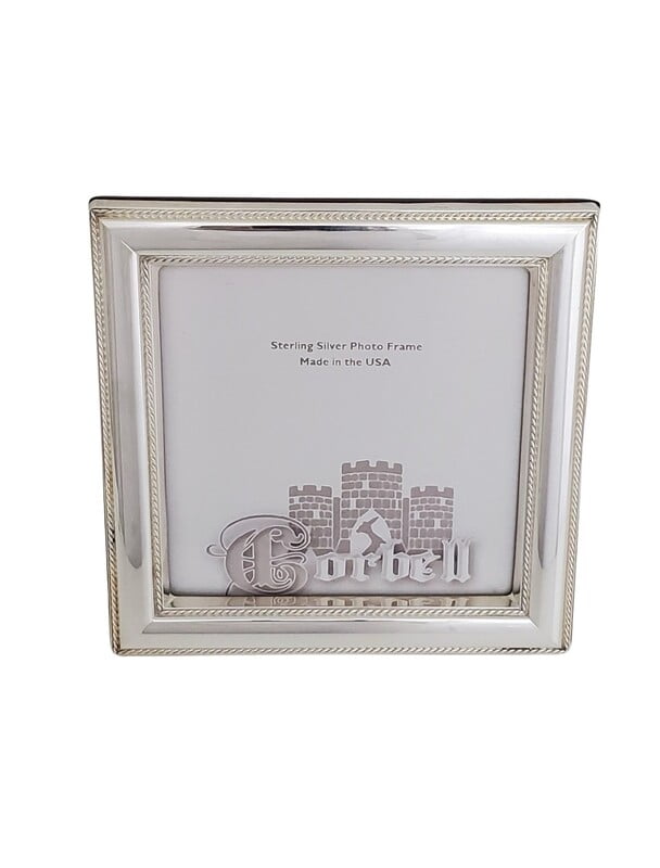 Sterling Silver Frame Beaded with Wood Back 5 x 5.. Sterling Silver Frame Beaded with Wood Back 5 x 5..