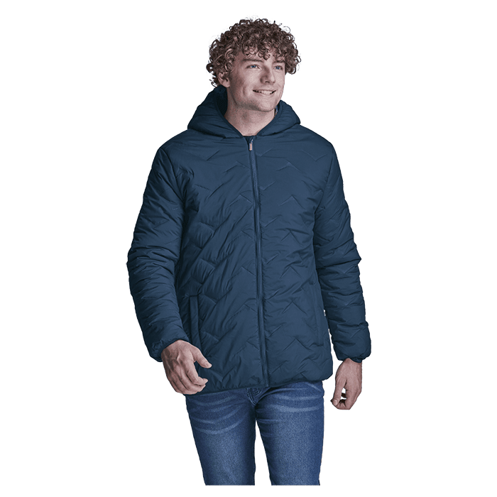 Mock-Quilt Hooded Puffer Mens