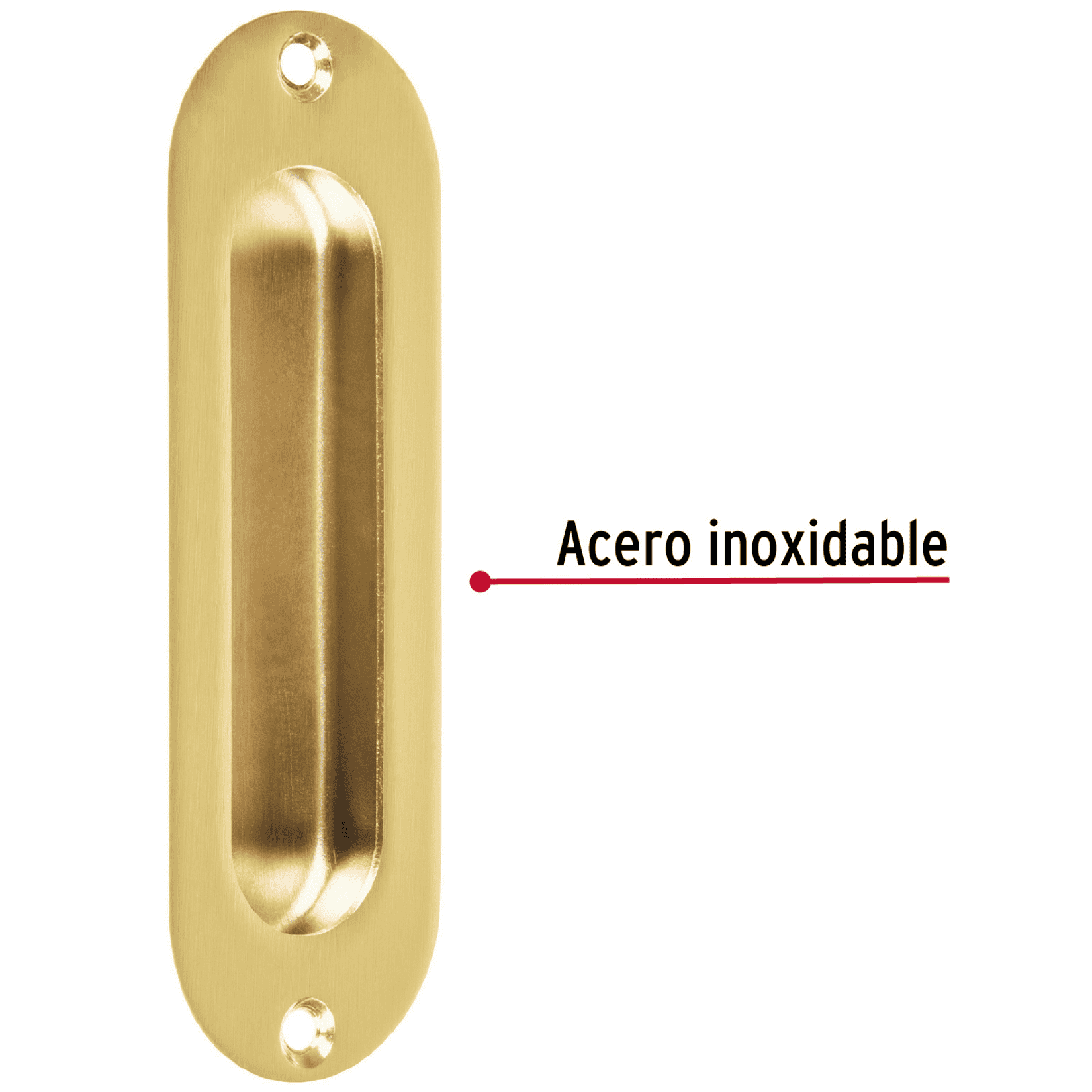Jaladera de embutir ovalada acabado latón brillante, HERMEX-JALE-12 / 48992