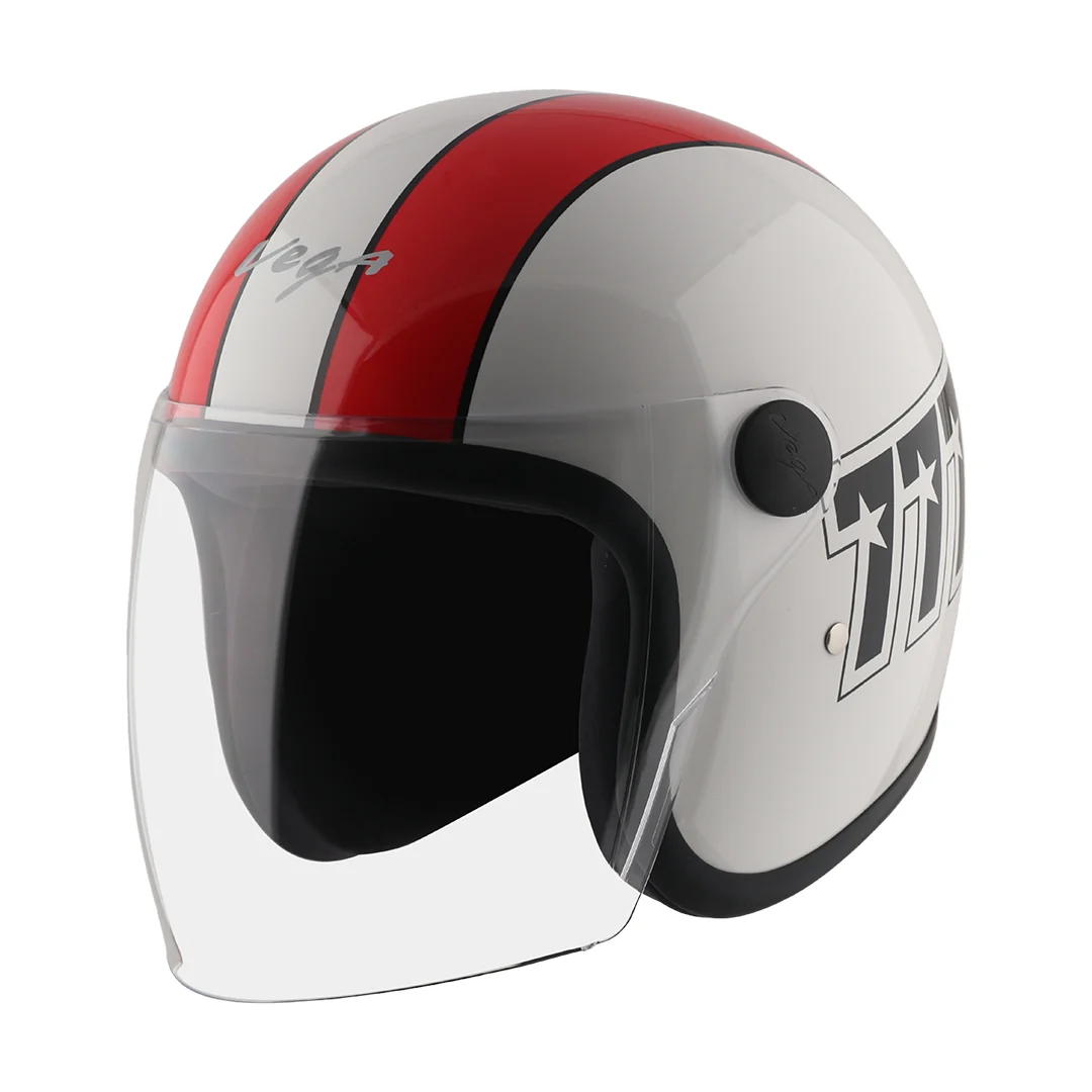VEGA JET 777 DX LONG VISOR WHITE RED C/V (L)