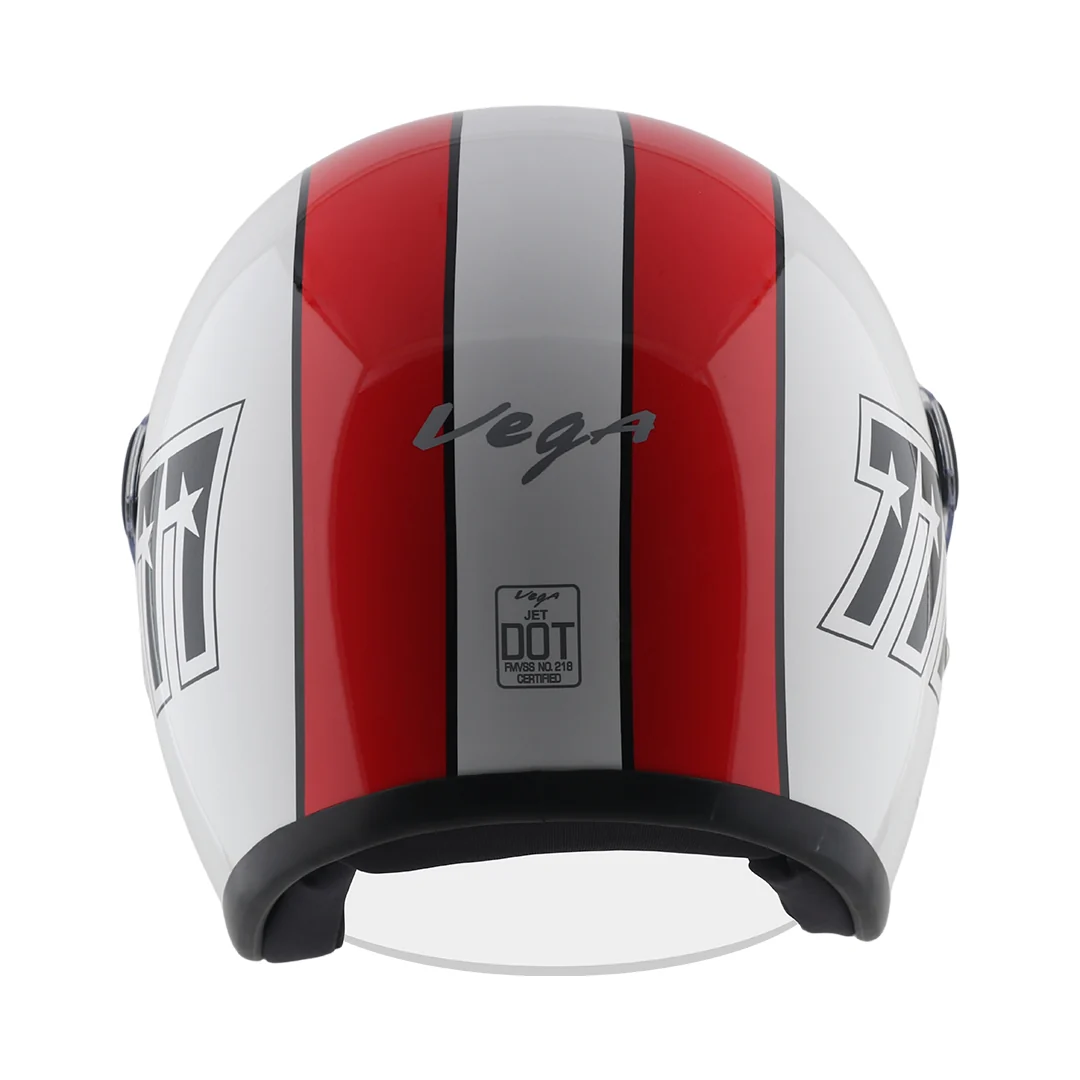 VEGA JET 777 DX LONG VISOR WHITE RED C/V (L)