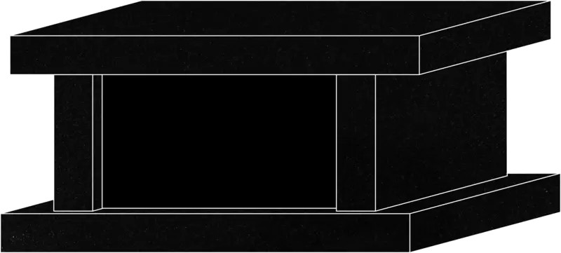 CREMATION PANEL BENCH/42X16X22/Jet Black/P5