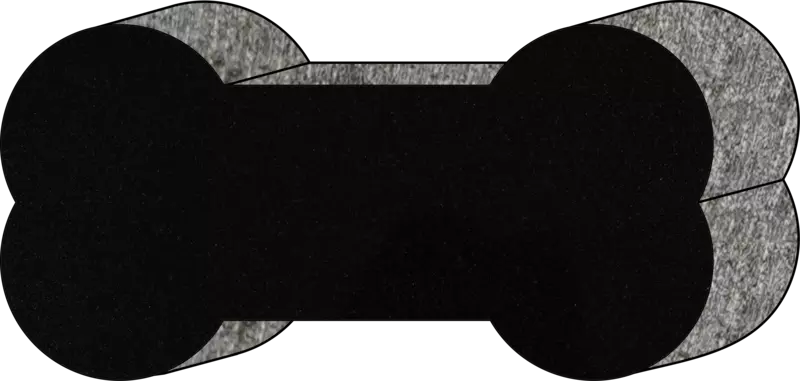 DOG BONE/16X8X2/Jet Black/P1SAWN