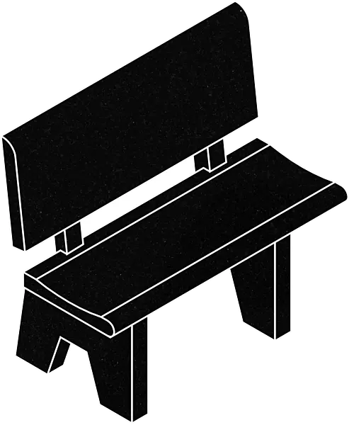 PARK BENCH/48X18X30/Jet Black