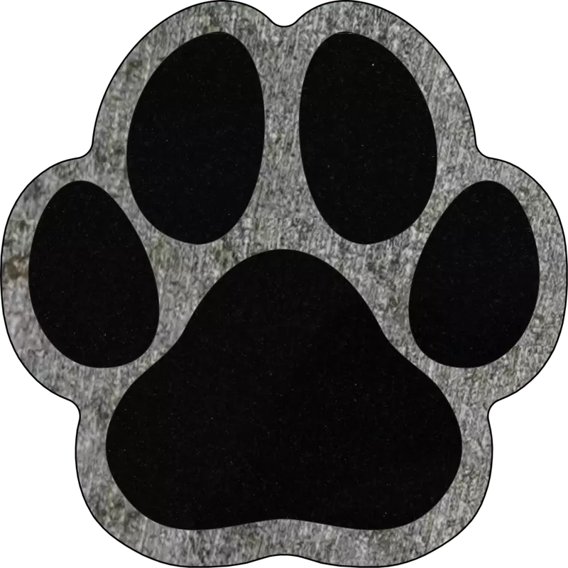 PAWPRINT/12X12X2/Jet Black/P1SWN