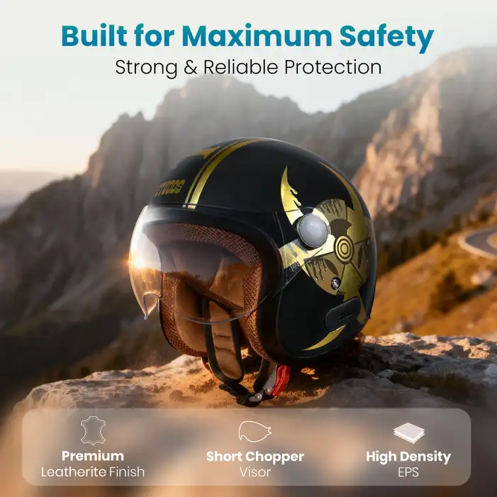 STUDDS JET TOXIC WITH SHORT VISOR N12 GOLDEN (XL) STUDDS JET TOXIC WITH SHORT VISOR N12 GOLDEN (XL)