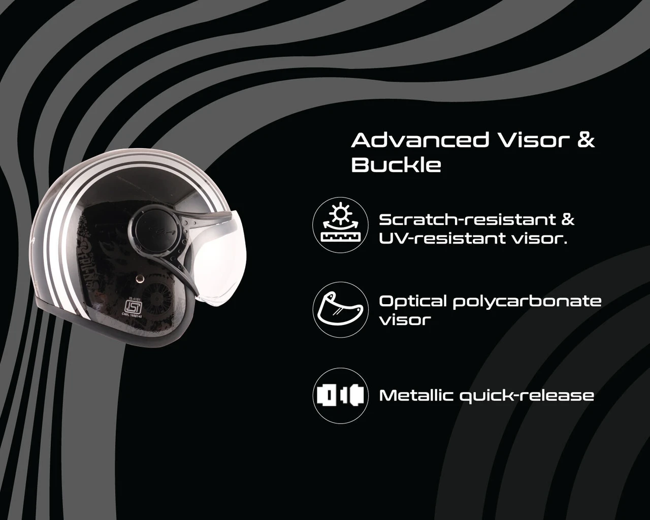 VEGA JET W/VISOR OLD SCHOOL DULL BLACK SILVER C/V (L) VEGA JET W/VISOR OLD SCHOOL DULL BLACK SILVER C/V (L)