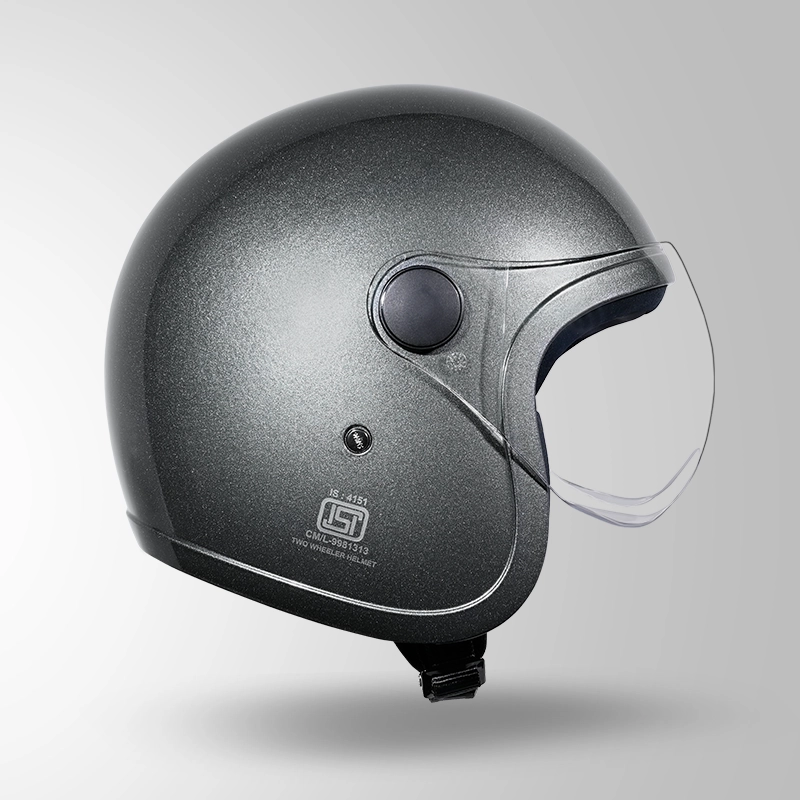 STUDDS JET WITH SHORT VISOR GUN GREY (L)