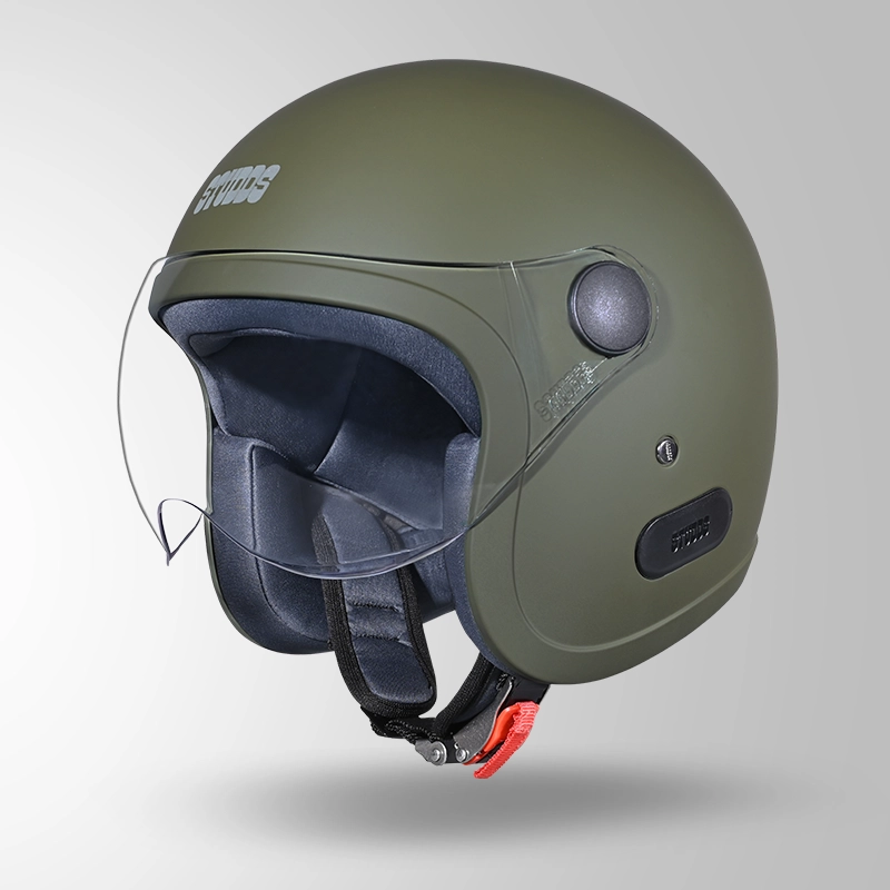 STUDDS JET WITH SHORT VISOR MILITARY GREEN (XL)