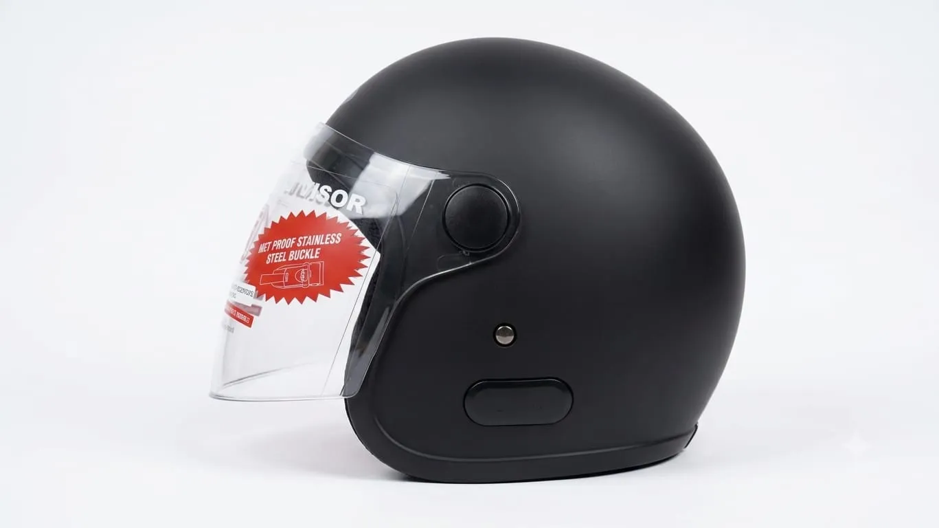 STUDDS JET WITH LONG VISOR MATT BLACK (XL)