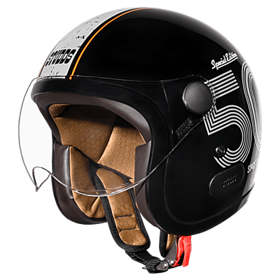 STUDDS JET 50 WITH SHORT VISOR BLACK (M)